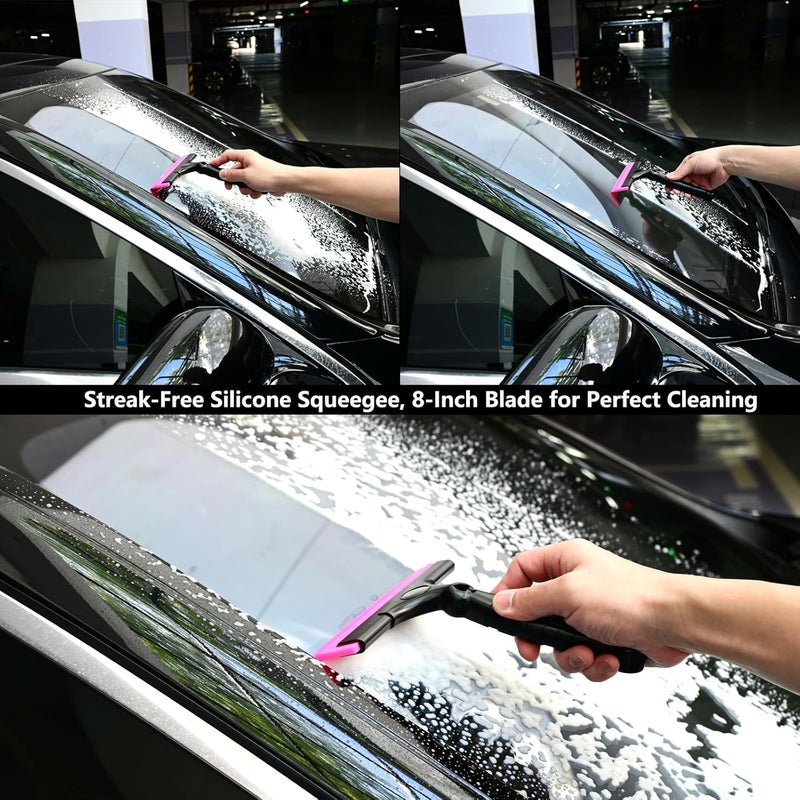 Ehdis 2PCS Flexible 8-Inch Silicone Squeegee Window Tint Tool Auto Water Blade, Shower Squeegee for Car Windshield, Glass, Tiles, and Smooth Surfaces - Image 4